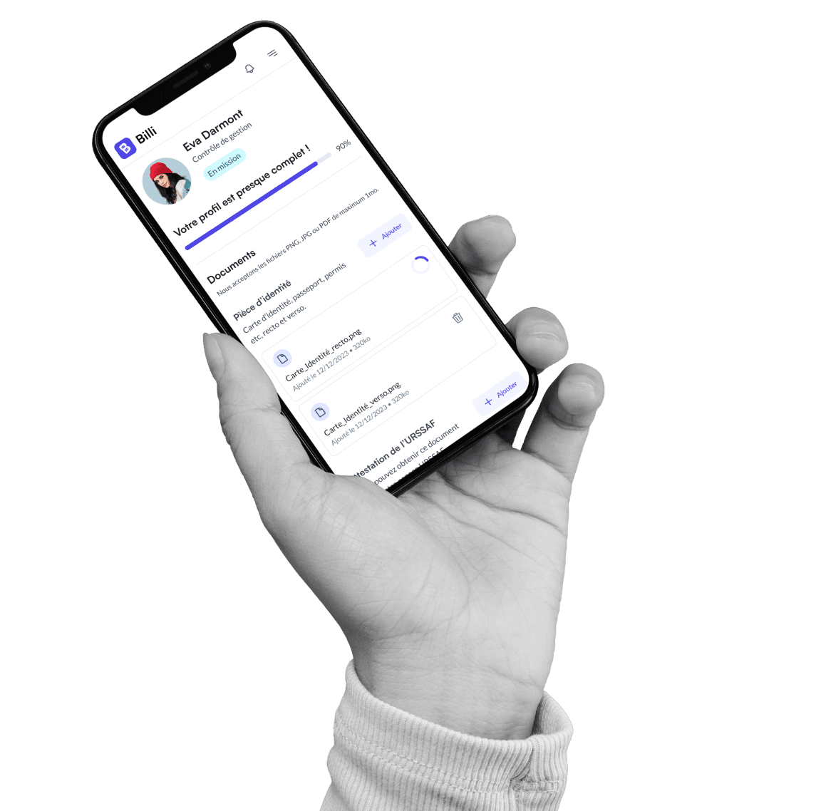Hand holding phone